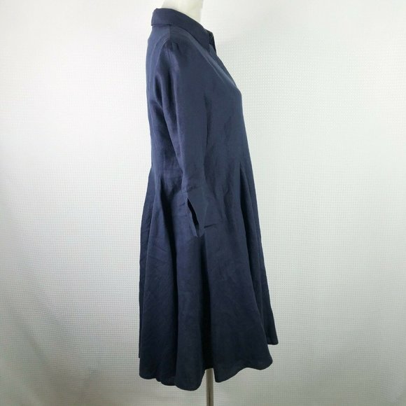 Comfy USA 100% Linen Dress Medium Shirtdress - Picture 2 of 8